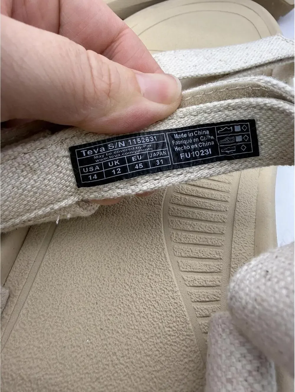 Teva Beige Adjustable Strap Sandals Women's Size 14